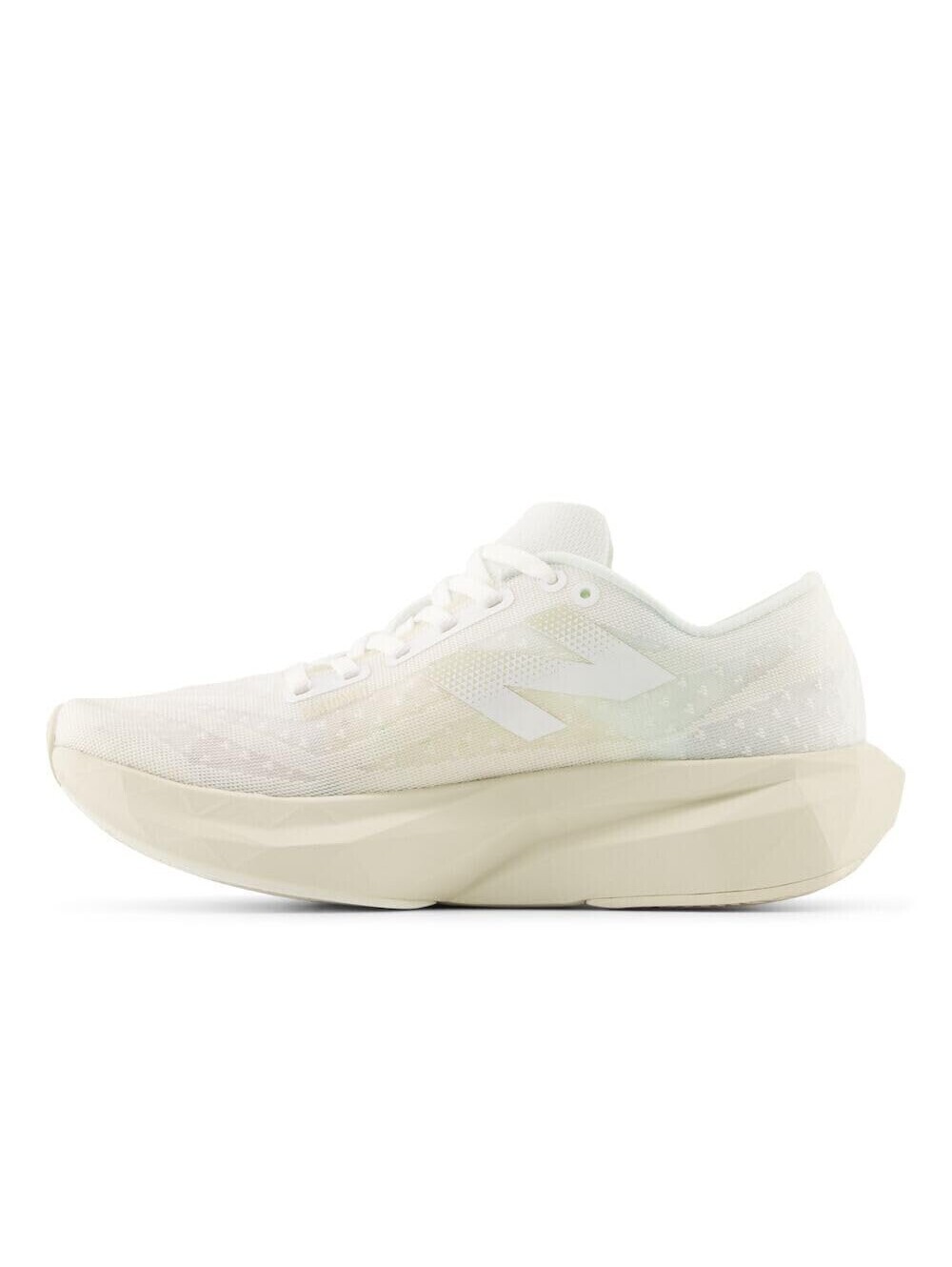 New Balance Women's FuelCell Rebel V4 Running Shoe, White/Linen/Sea Salt, 5 M